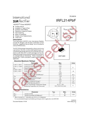 IRFL214PBF datasheet  